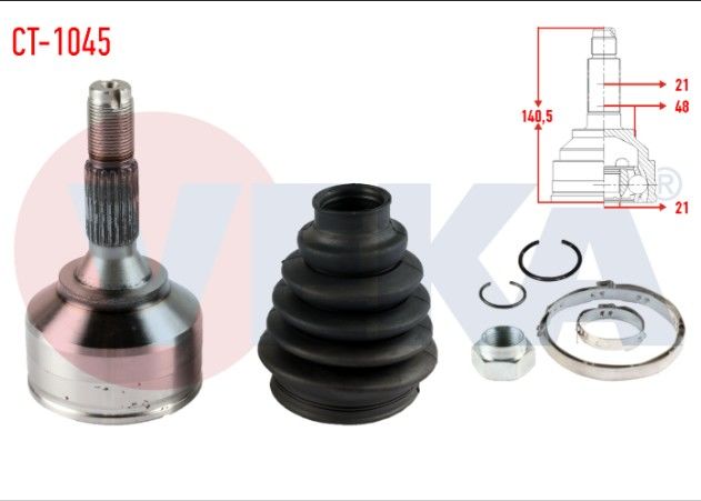 CITROEN C2 (JM) 1.1i 21X21X48 UZUNLUK 140,5 mm 2003-2009 AKS KAFASI SOL-SAG ON DIS