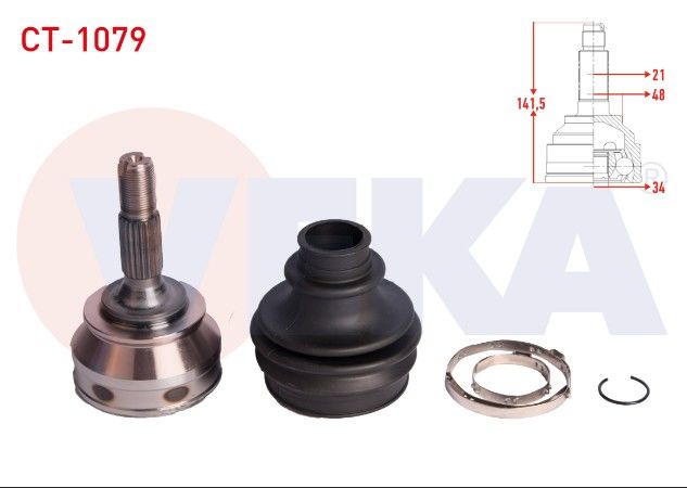 CITROEN C-ELYSEE 1.6 HDI 2012- AKS KAFASI SOL-SAG ON DIS 34X21X48,20 UZUNLUK 141,5mm