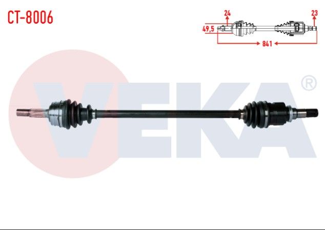 CITROEN C1 (PM_, PN_) 1.0 UZUNLUK 841mm 2005-2015 KOMPLE AKS SAG ON