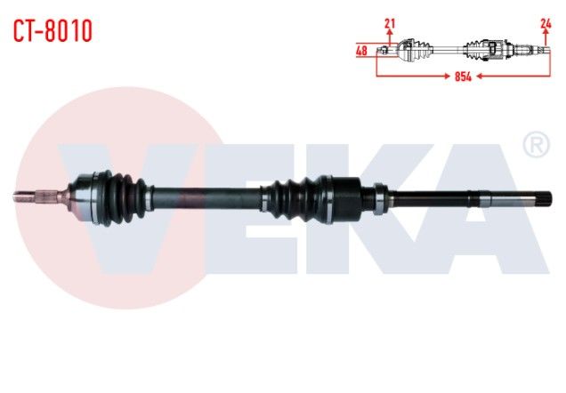 CITROEN C3 (FC) 1.4 HDI BE SANZIMAN M-T UZUNLUK 854mm 2002-2009 KOMPLE AKS SAG ON