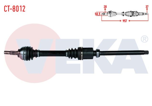 CITROEN C5 III (RD) 2.0 HDI A-T UZUNLUK 957mm 2008-2015 KOMPLE AKS SAG ON
