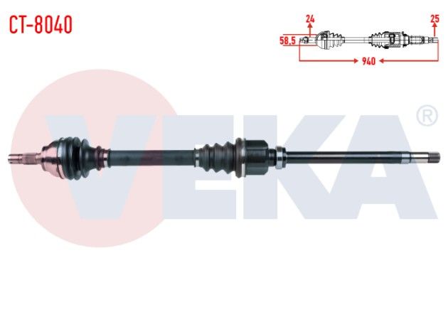 CITROEN C4 (B7) 1.6 HDI A-T/M-T UZUNLUK 940mm 2009- KOMPLE AKS SAG ON