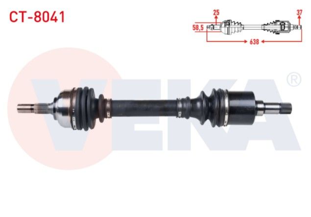 CITROEN C5 I (DC) 2.0 HDI M-T UZUNLUK 638mm 2001-2004 KOMPLE AKS SOL ON