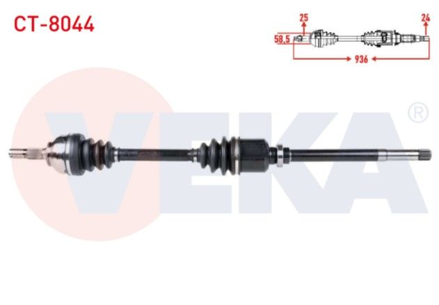 CITROEN C5 II (RC) 1.6 HDI M-T UZUNLUK 936mm 2004-2008 KOMPLE AKS SAG ON