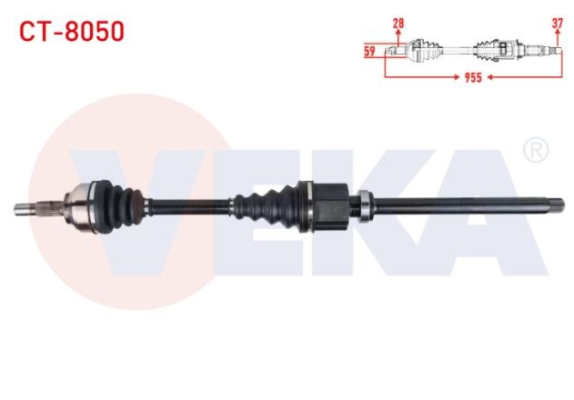 CITROEN C5 III (RD) 2.0 HDI A-T UZUNLUK 955mm 2008-2015 KOMPLE AKS SAG ON