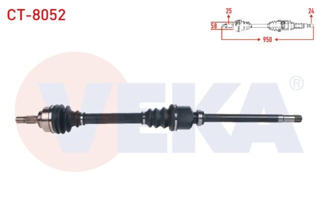 CITROEN BERLINGO 1.6 HDI M-T UZUNLUK 950 mm 2008- KOMPLE AKS SAG ON
