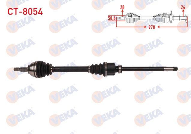 Citroen C5 III 1.6 HDI A-T 2008-2015/ Peugeot 508 1.6 THP A-T 2010- Komple Aks Sağ Ön Uzunluk 978mm