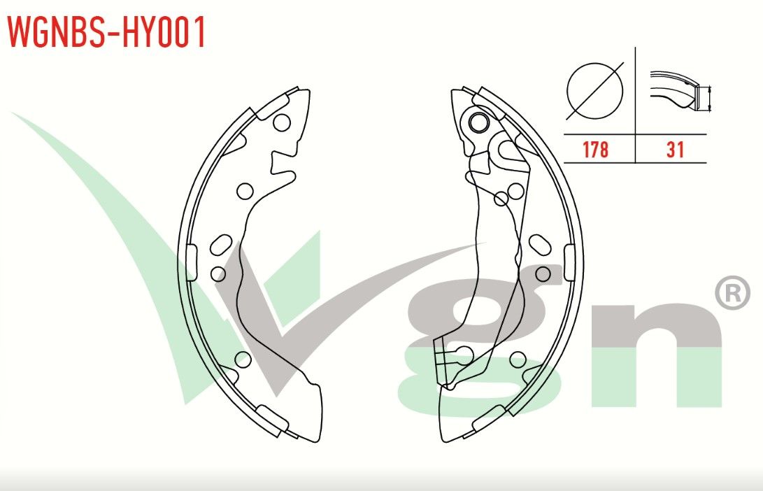 HYUNDAI ACCENT I (X-3) 1.5i LEVYELI 180X31 mm 1994-2000/ ELANTRA 1.6i 2001-2007 FREN PABUC BALATA ARKA