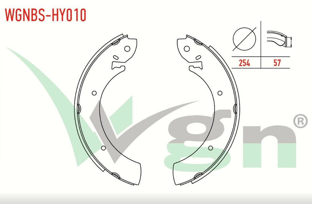 HYUNDAI H100 2.5 D MINIBUS 254x57 mm 1993-2004 FREN PABUC BALATA ARKA