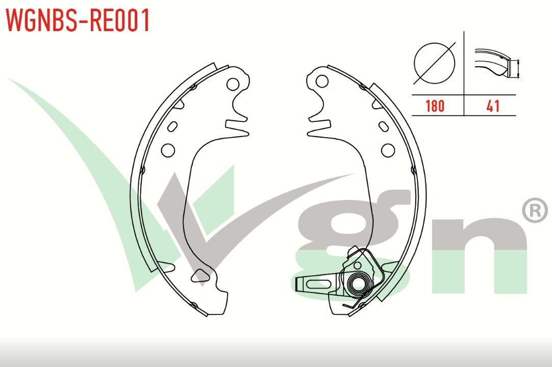 RENAULT R9 (L42) 1.4 180X41 mm 1985-2000/R11 (B/C37) 1.4 1983-1995/R11 (B/C37) 1.6 1983-1995/R11 (B/C37) 1.7 1983-1995 FREN PABUC BALATA ARKA +1mm DAHA KALIN