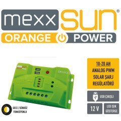 Mexxsun 12V 10 Amper Solar Şarj  Rügülatörü 2xUSB