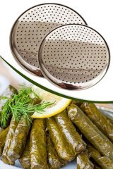 Abant Paslanmaz Çelik Dolma Altlığı Delikli Çelik Pizza Lahmacun Tepsisi 3 Adet - 3 Boy