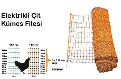 Tavuk Kümes Hayvanları İçin File Tipi Elektrikli Çit Sistemi