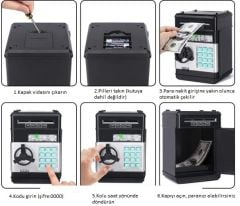 Elektronik Şifreli Kasa Otomatik Kağıt Para Alan ATM Kumbara