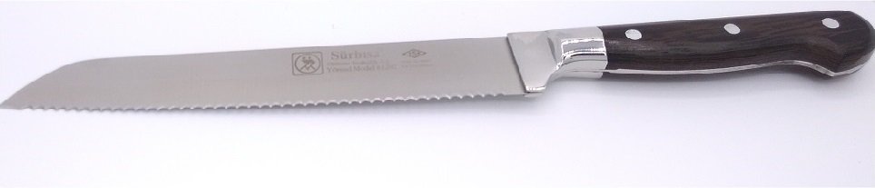 Sürbisa 61202-YM Yöresel Saplı Tırtıklı Ekmek Bıçağı Lazerli Bileme 19 cm