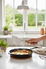 Paslanmaz Çelik Mutfak Spatulası, Ahşap Saplı, Keskin Ağız 9cm, Geniş Ağızlı BLZ-44