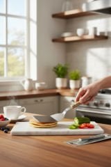 Paslanmaz Çelik Mutfak Spatulası, Smash Burger, Pankek, Keskin Ağız 12cm, Geniş Ağızlı BLZ-46