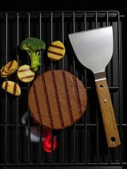 2'li Paslanmaz Çelik Mutfak Spatulası, Smash Burger, Pankek, Keskin Ağız