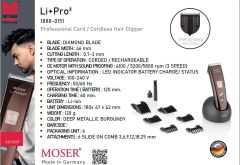 Moser 1888 Li+Pro 2 Kablolu / Kablosuz Profesyonel Saç Kesme Makinesi