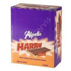 Alpella Harby Karamelli Bisküvili Çikolata 25 gr 24 Adet