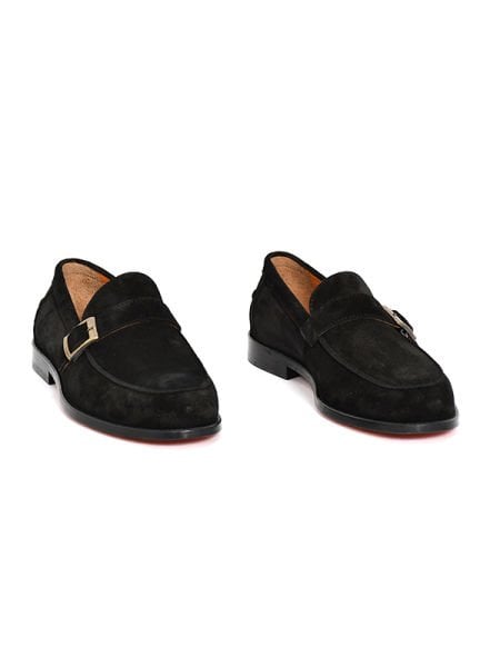TNL 1235 Siyah Süet Deri, Hakiki Kösele Loafer Model Erkek Ayakkabı