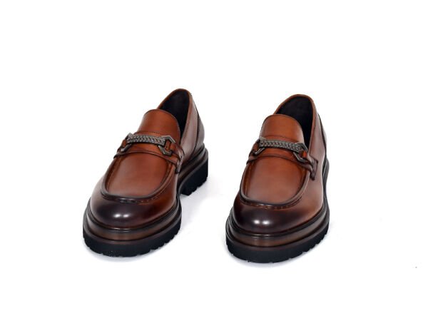 TNL 3042 Taba Antik Deri Eva Taban Loafer Model erkek Ayakkabı