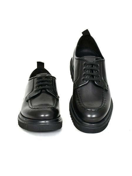 BOT 1502 Siyah Spiro Deri Kauçuk Taban Bağcıklı Erkek Ayakkabı