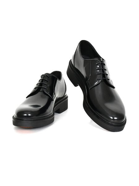 BOT 502 Siyah Açma Deri Kauçuk Taban Bağcıklı Erkek Ayakkabı