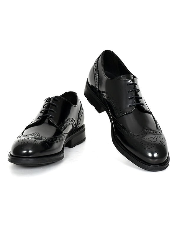 BOT 53806 Siyah Açma Deri Oxford Model KauçukTaban Erkek Ayakkabı