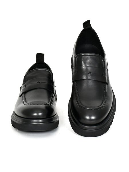 BOT 1505 Siyah Spiro Deri Kauçuk Taban Erkek Ayakkabı