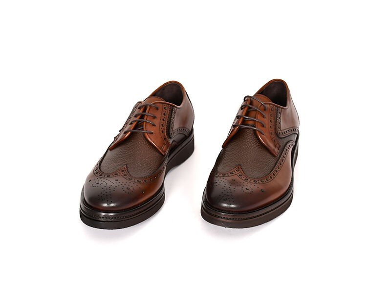 TNL 1615 Kahverengi Antik Deri Eva Taban Oxford Model Erkek Ayakkabı