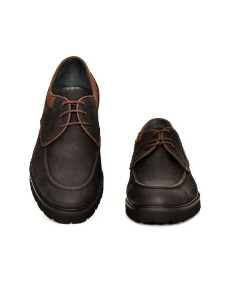 TNL 0334 Siyah Nubuk Deri Eva Taban Bağcıklı Erkek Ayakkabı