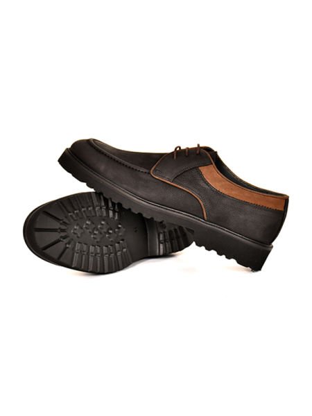 TNL 0334 Siyah Nubuk Deri Eva Taban Bağcıklı Erkek Ayakkabı