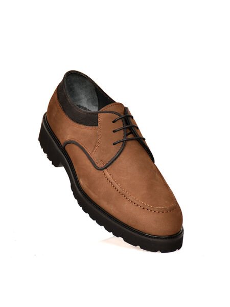 TNL 0334 Kahverengi Nubuk Deri Eva Taban Bağcıklı Erkek Ayakkabı