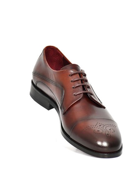TNL 1604 Kahverengi Spiro Deri Kösele Derby Model Erkek Ayakkabı