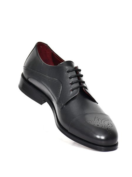 TNL 1604 Siyah Spiro Deri Kösele Derby Model Erkek Ayakkabı