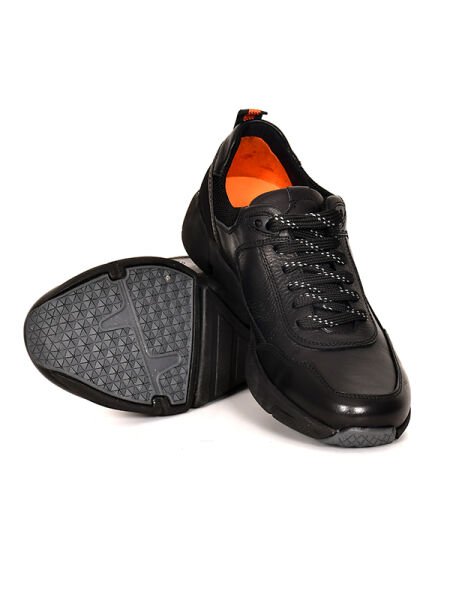 TNL 244110 Siyah Antik Deri Eva Taban Bağcıklı Erkek Ayakkabı