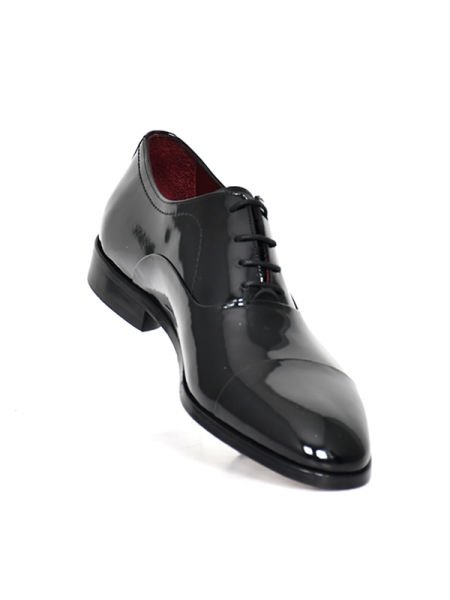 TNL 119 Siyah Rugan Hakiki Kösele Bağcıklı Erkek Ayakkabı