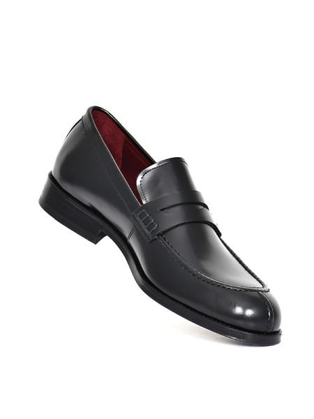 TNL 1625 Siyah Açma, Hakiki Kösele Loafer Model Erkek Ayakkabı