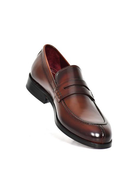 TNL 1625 Kahverengi Açma, Hakiki Kösele Loafer Model Erkek Ayakkabı