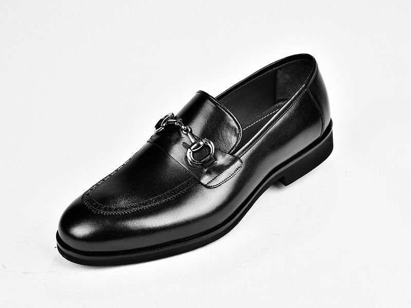 GOS 1401 Siyah Antik Deri Eva Taban Loafer Erkek Ayakkabı