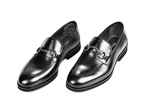 GOS 1401 Siyah Antik Deri Eva Taban Loafer Erkek Ayakkabı