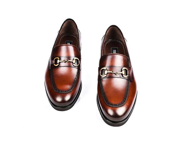GOS 1401 Kahverengi Antik Deri Eva Taban Loafer Erkek Ayakkabı