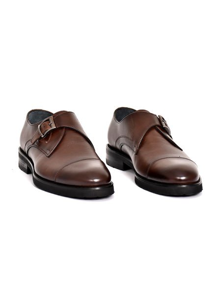TNL 341 Kahverengi Antik Deri Eva Taban Tokalı Erkek Ayakkabı
