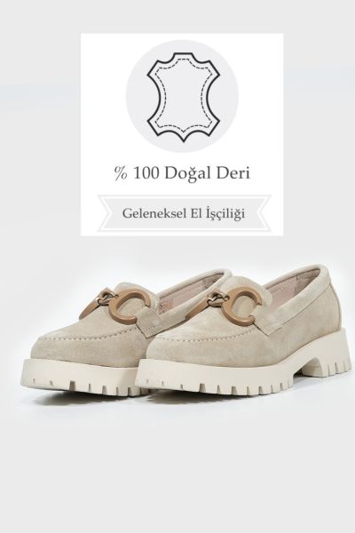 KADIN BEJ SÜET LOAFER