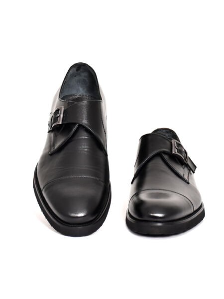 TNL 341 Siyah Antik Deri Eva Taban Tokalı Erkek Ayakkabı