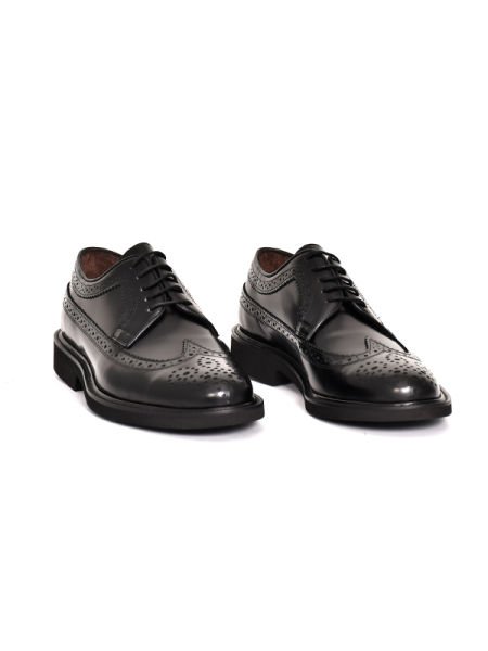 DNC 906 Siyah Açma Deri Eva Taban Oxford Model Erkek Ayakkabı