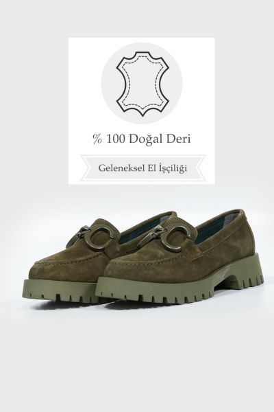 KADIN YEŞİL SÜET LOAFER