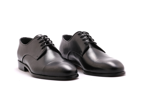 TNL 9705 Siyah, Antik Deri, Hakiki Kösele, Bağcıklı Erkek Ayakkabı