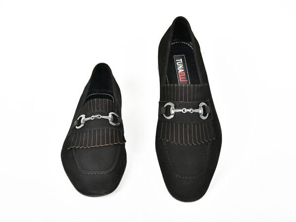 TNL 187 Siyah Süet Hakiki Kösele Toka Detaylı Loafer Erkek Ayakkabı